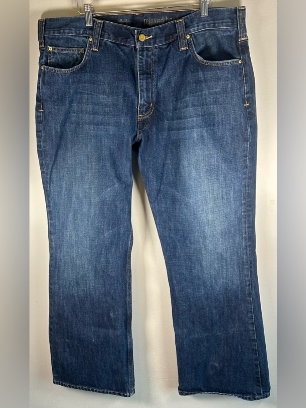 Carhartt Relaxed Fit Men's Jeans 40x30 Blue Denim Dark Wash B310 Workwear EUC